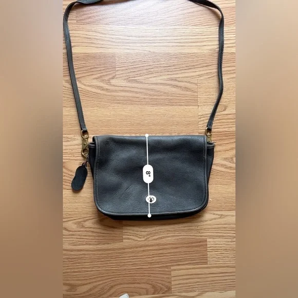 Laura U.S.A. Black Leather Vintage Crossbody Bag - Picture 12 of 13